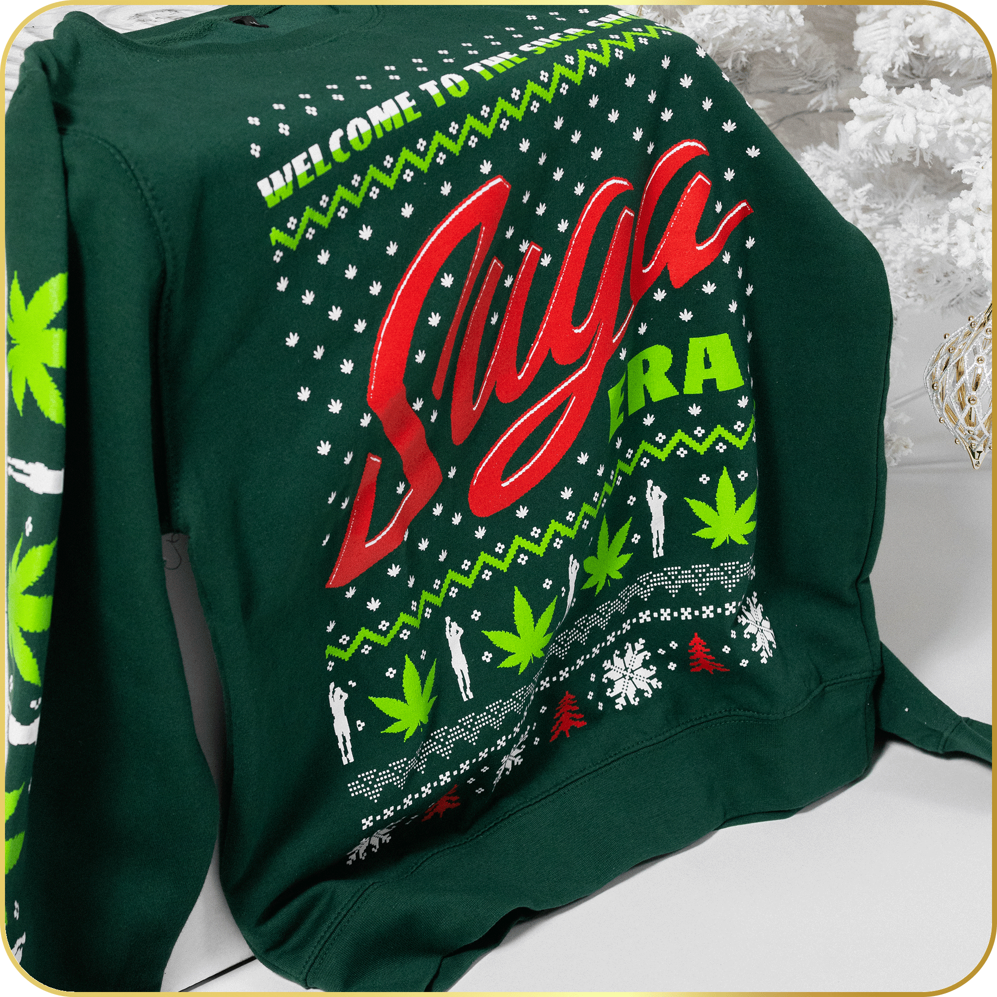Suga Era Green Holiday Crewneck