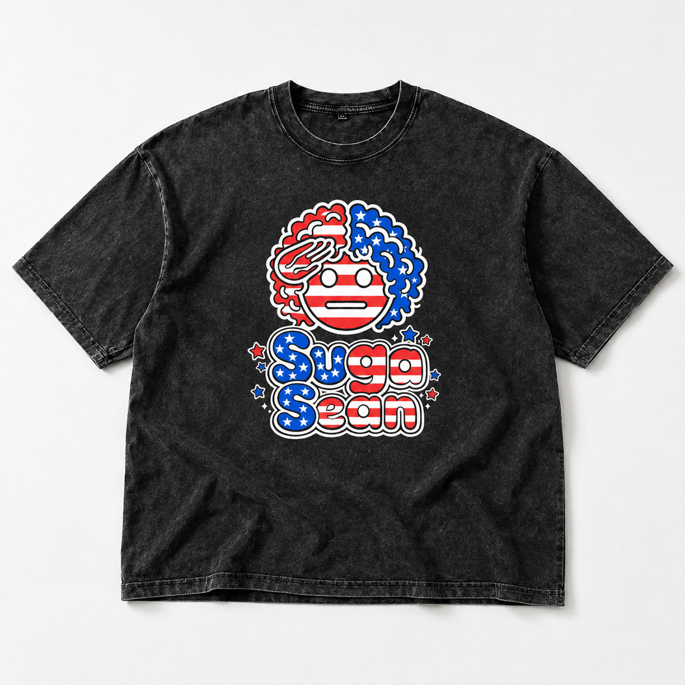 Suga Salute USA Snow Washed Oversized T-Shirt