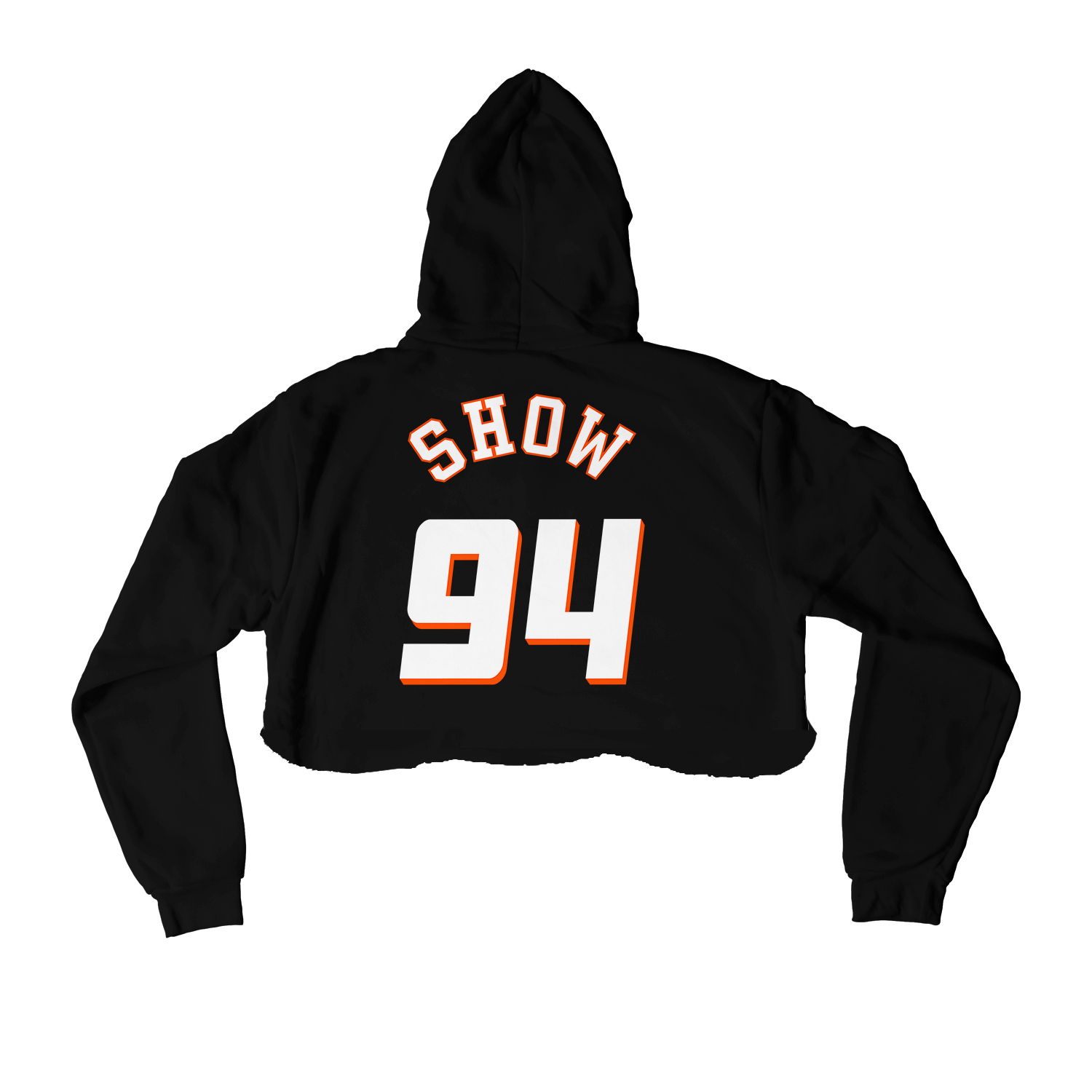 Valley Cropped Black Hoodie Back Design